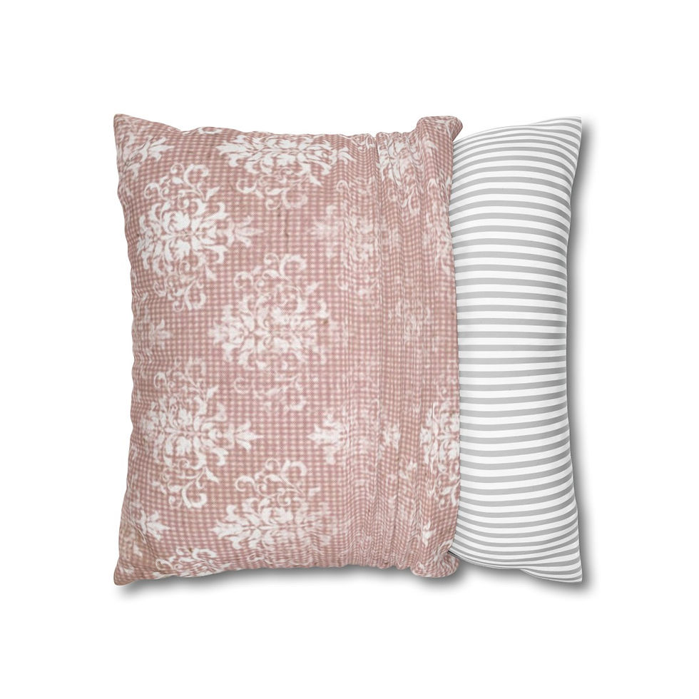 Thumbnail: Shabby Virgin Mary Throw Pillow cover Pink White Distressed Art Faith Home Decor