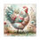 Miniatura: Shabby Farmhouse Decor Watercolor Art Canvas Print Spring Chicken Wall Hanging