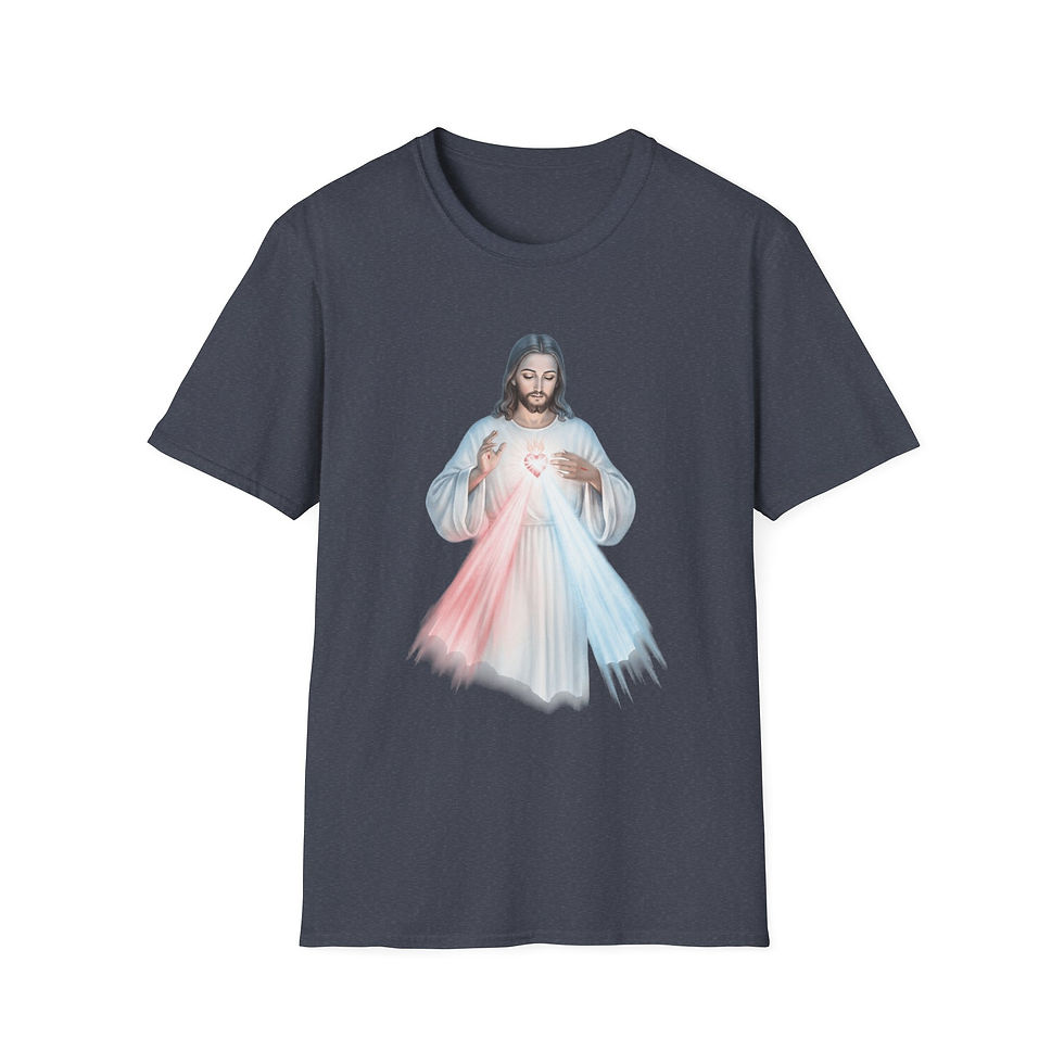 Thumbnail: Jesus Divine Mercy T-Shirt - Christian Faith, Sacred Heart Wearable Art Tee