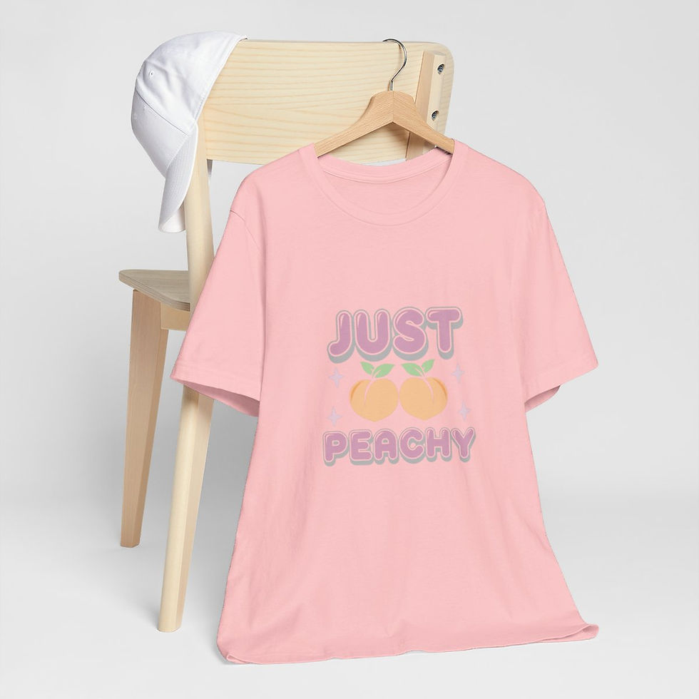 Thumbnail: Sarcastic T-Shirt Just Peachy Retro Art tee Artistic Apparel Fun Gifts