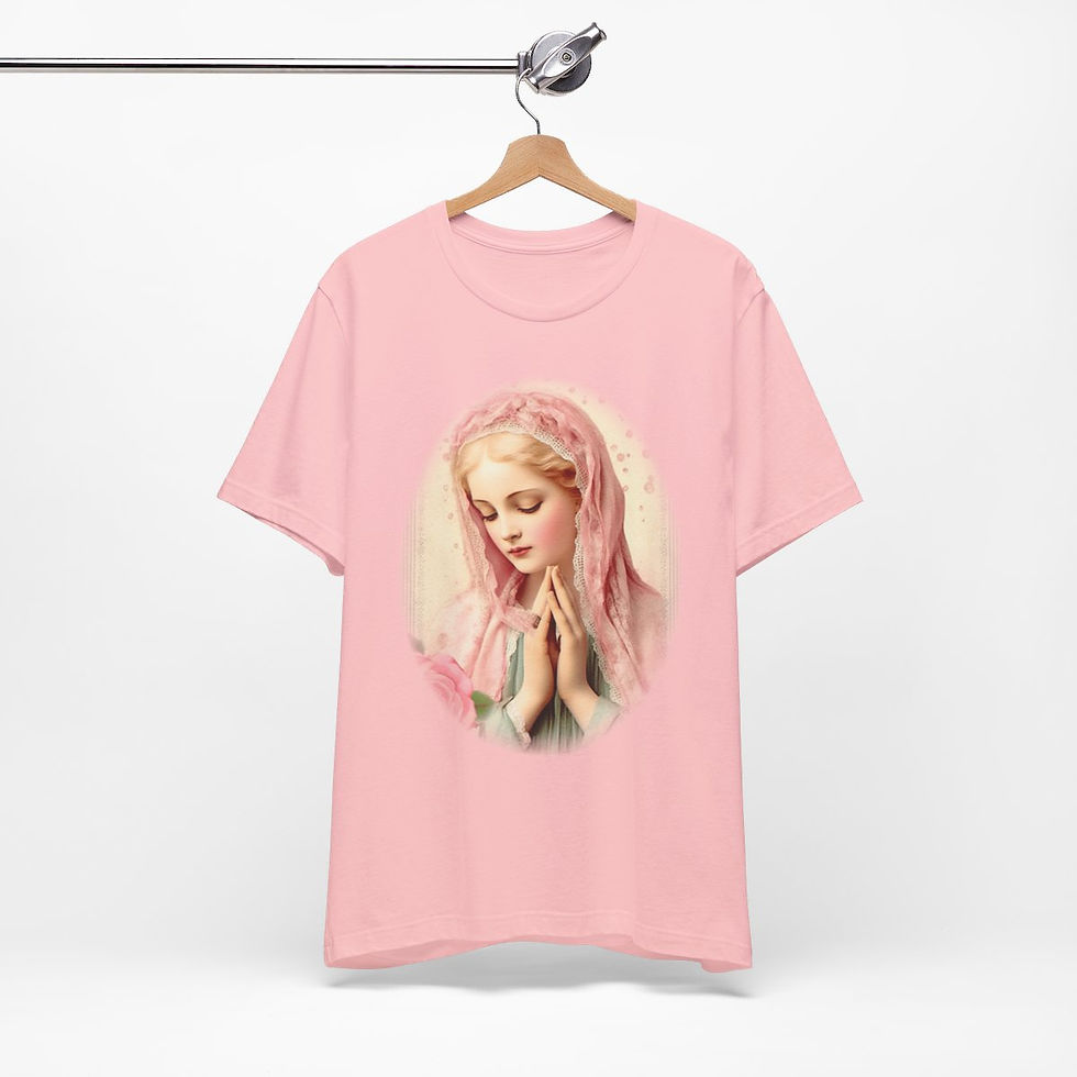 Thumbnail: Virgin Mary T-Shirt Shabby French Madonna Ave Maria Art Tee Catholic Faith Gifts