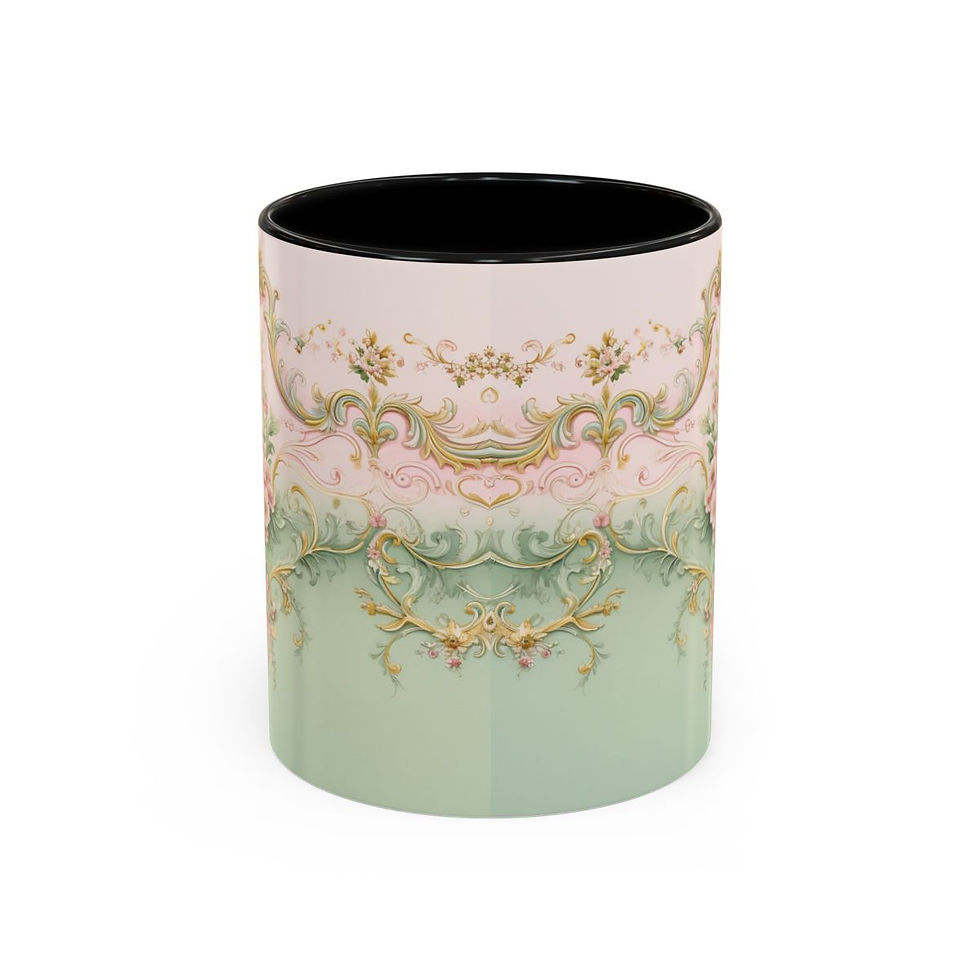 Thumbnail: Artistic Coffee Mug Shabby Victorian Pink Roses Rococo Art Thoughtful Gift