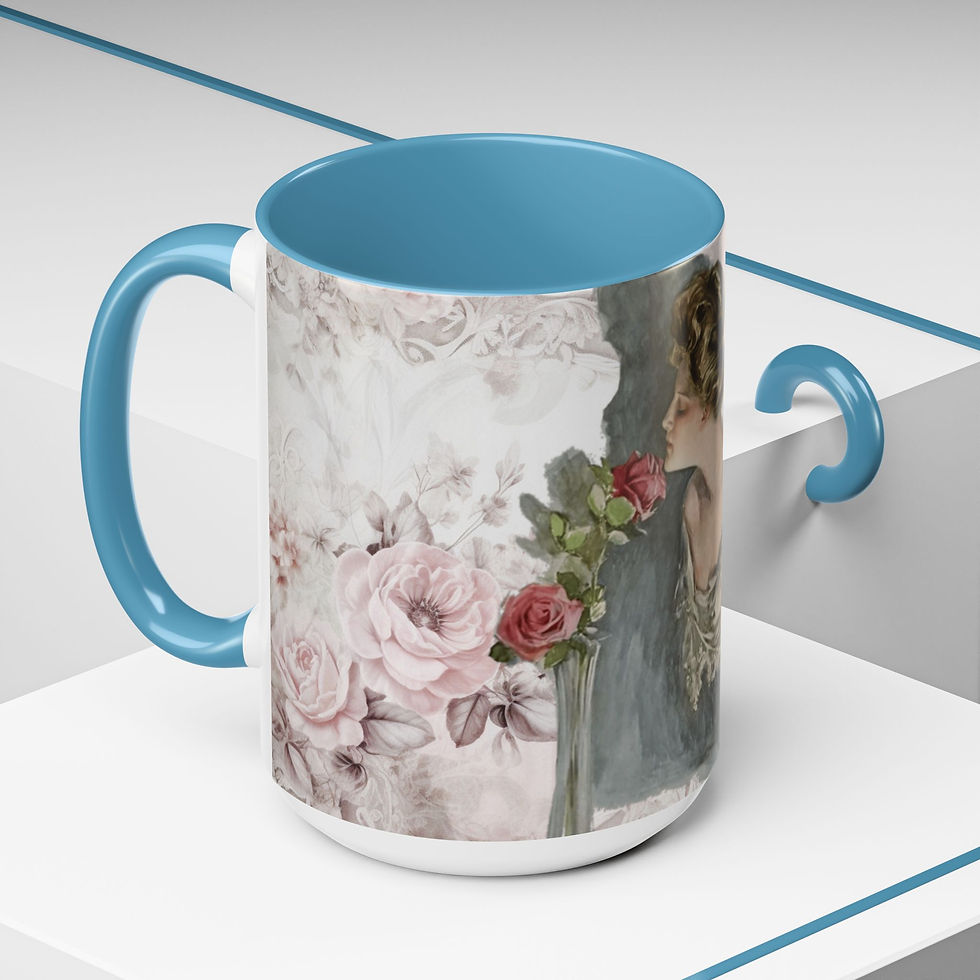 Thumbnail: Artistic Coffee Mug Harrison Fisher Lady Shabby Victorian 15oz Mug Vintage Gift