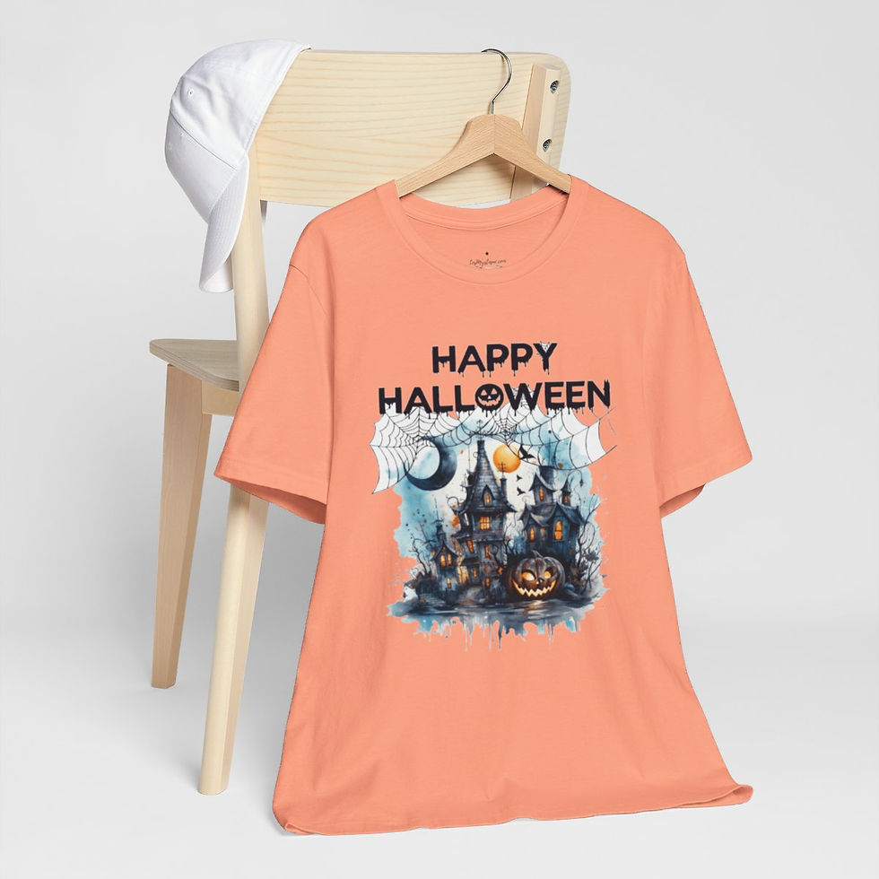 Thumbnail: Halloween T-Shirt Spooky Haunted House Art Fall Apparel Trendy Gift