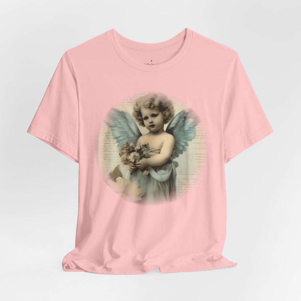 Thumbnail: Pastel French Shabby T-Shirt Vintage Cherub Angel Apparel Chic Artistic Gifts