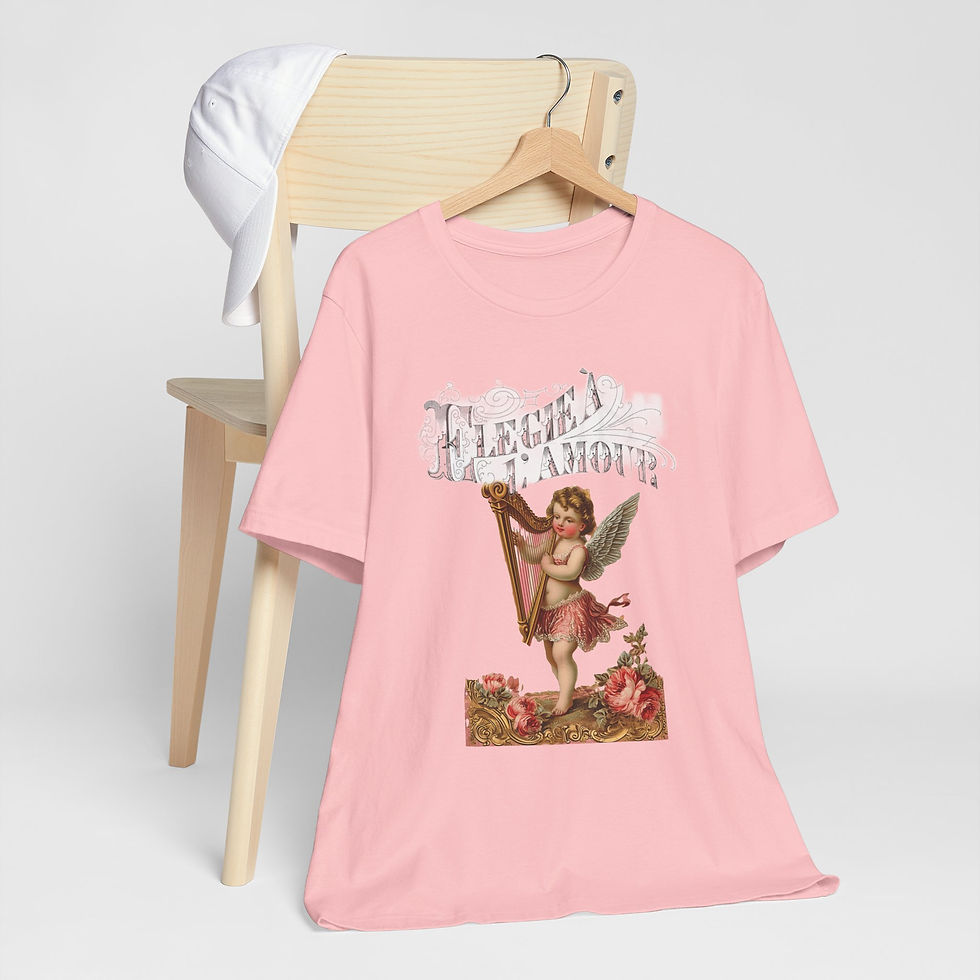 Thumbnail: Shabby French Cherub T-Shirt Cupid Elegy of Love Artistic Gift Valentine's Day