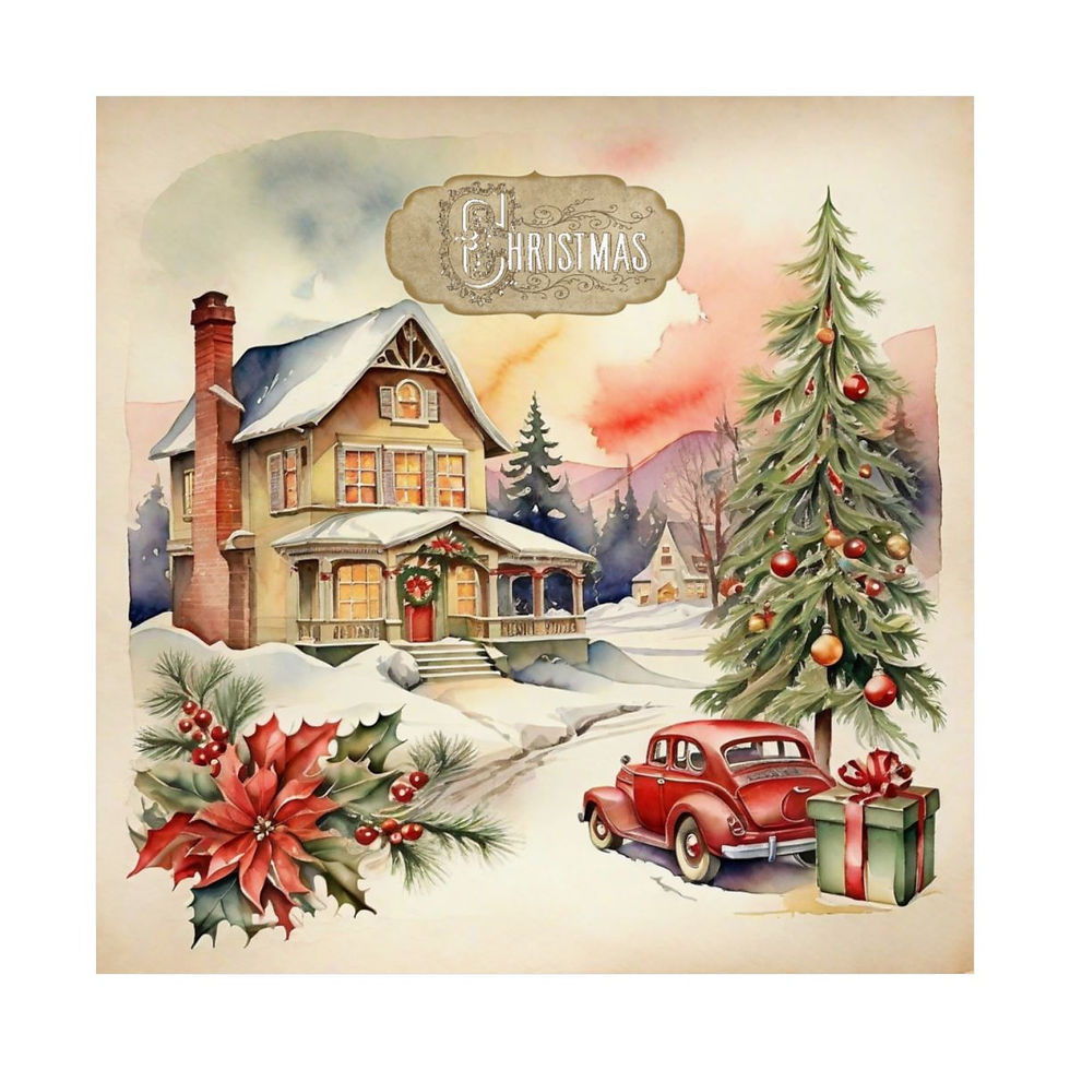 Thumbnail: Farmhouse Christmas Art Country Christmas Eve Print Winter wall Decor