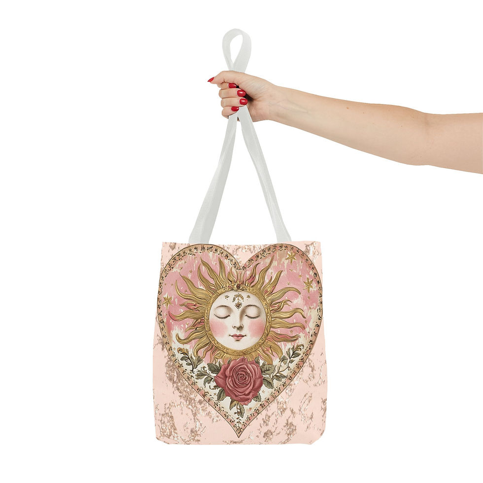 Thumbnail: Artistic Celestial Tote Bag Boho Sun Art Shabby Pink Trendy Expressive Gift