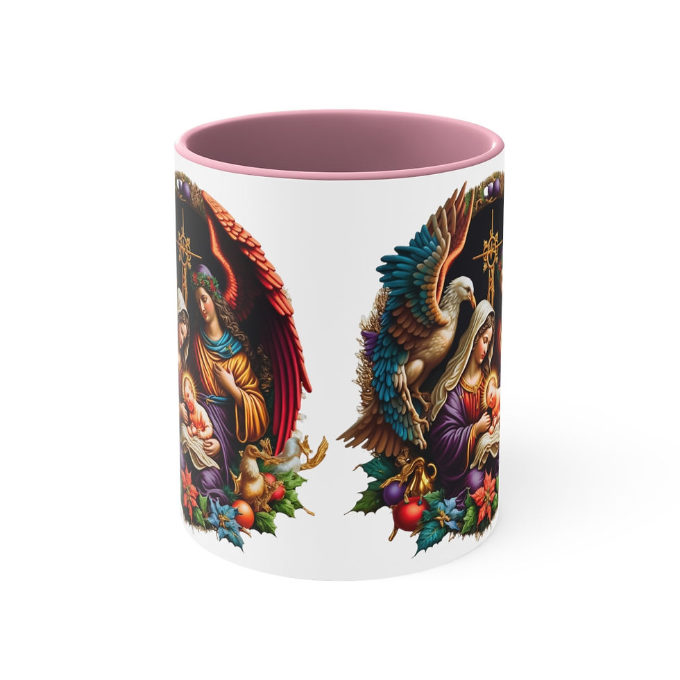 Thumbnail: Religious Gifts Coffee Mug Madonna & Child Angel Holy Spirit Baby Jesus Art Mug