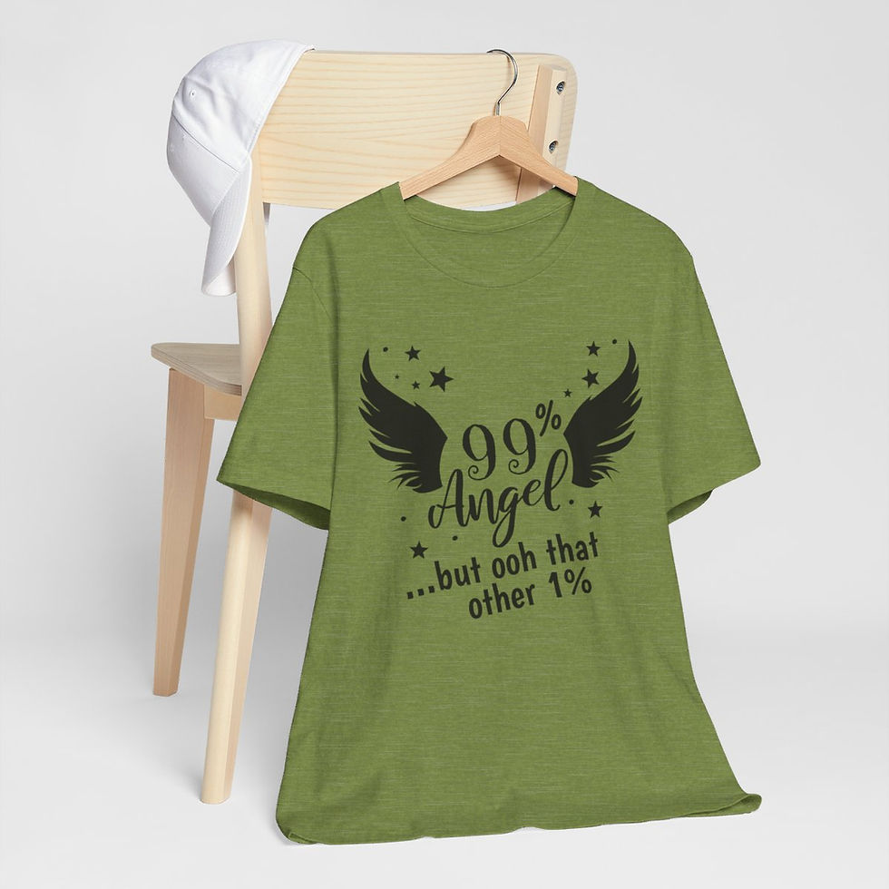 Thumbnail: Sarcastic T-Shirt 99% Angel but Oh that Other 1% Retro Expressive Apparel Gifts