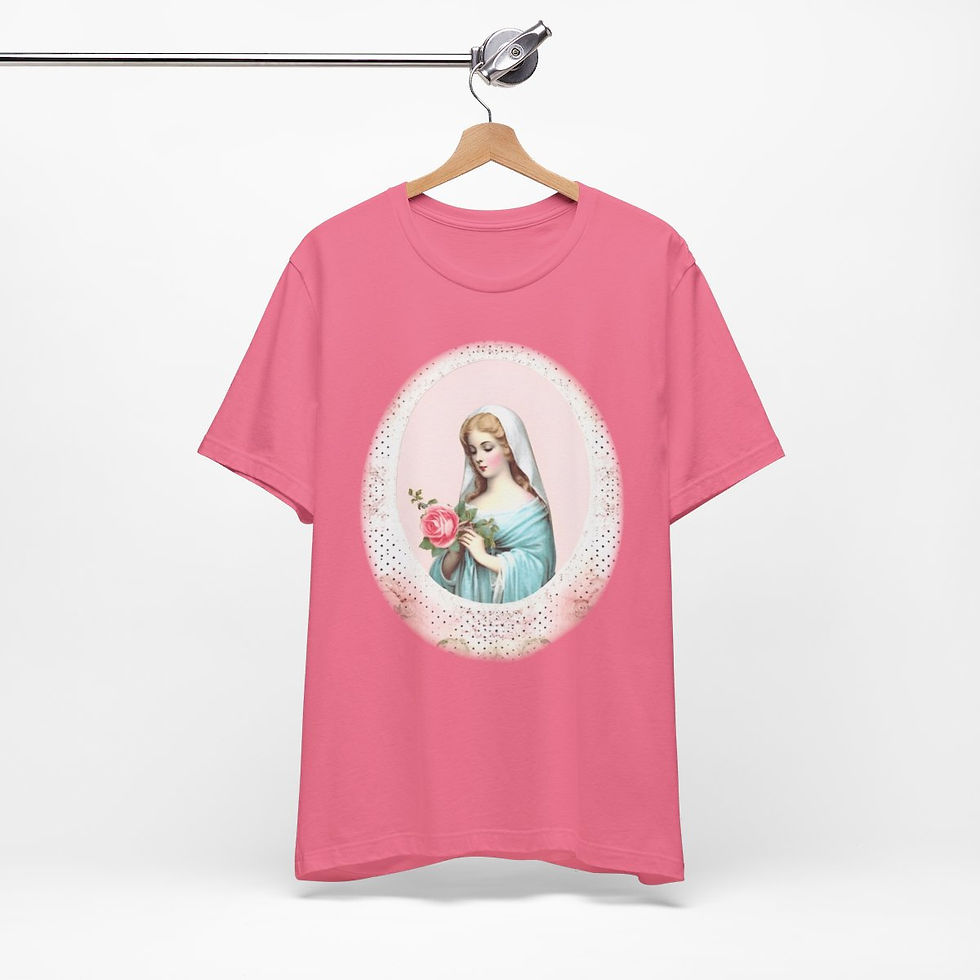 Thumbnail: Virgin Mary T-Shirt Shabby French Madonna Ave Maria Art Tee Catholic Faith Gifts