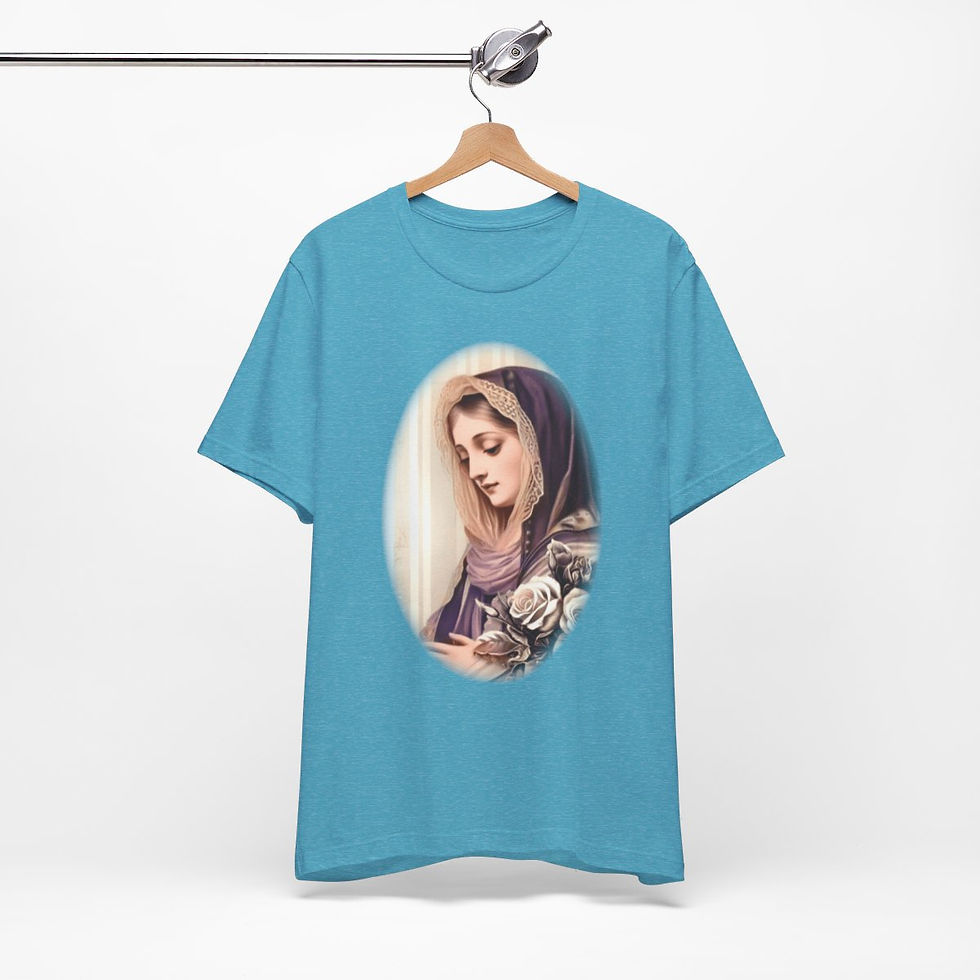 Thumbnail: Virgin Mary T-Shirt Shabby French Ave Maria Faith Art Tee Catholic Gifts