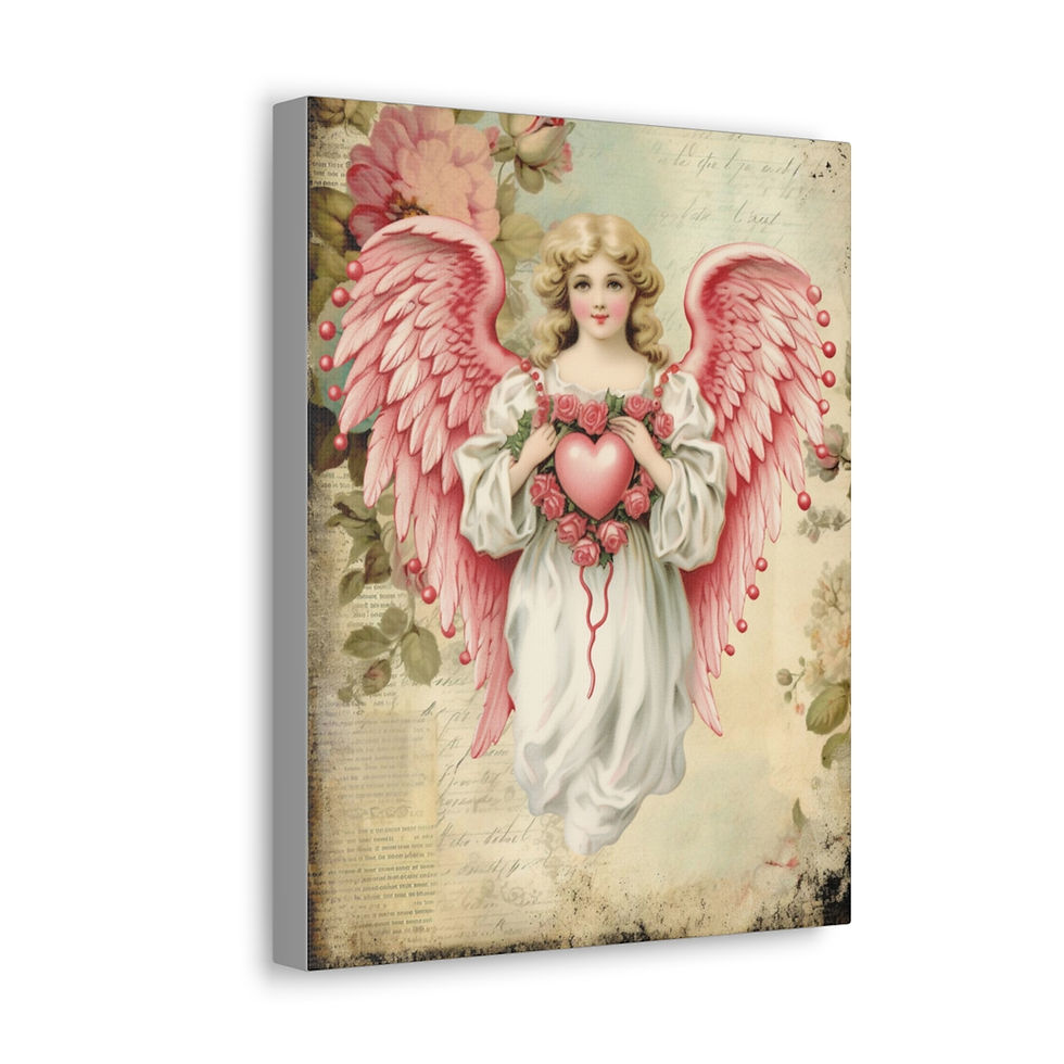 Thumbnail: Shabby Victorian Angel Art Canvas Artwork Vintage Angelic French Cottage Print