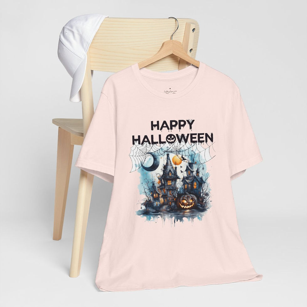 Thumbnail: Halloween T-Shirt Spooky Haunted House Art Fall Apparel Trendy Gift