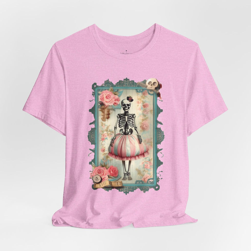 Thumbnail: Halloween T-Shirt Creepy Skeleton Art Shabby zombie Fall Art Apparel Trendy Gift