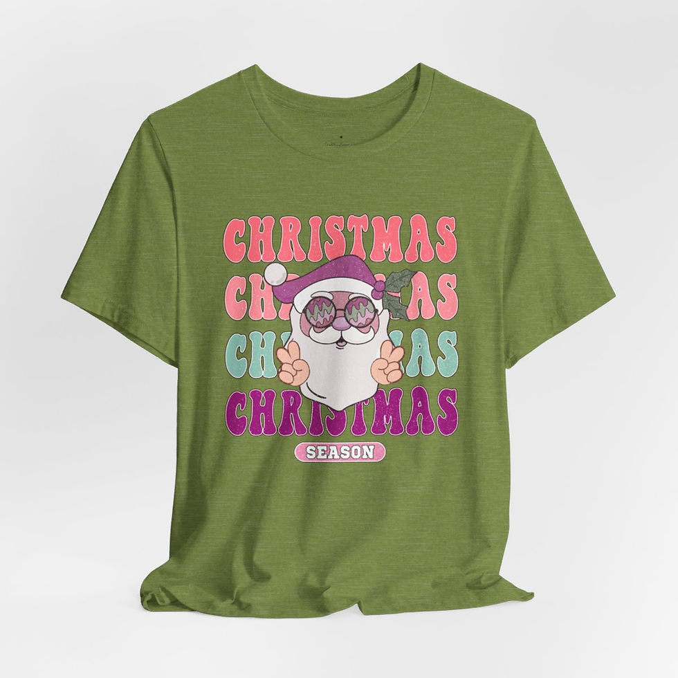 Thumbnail: Retro Cool Santa T-Shirt Christmas Art Tee Holiday Artistic Apparel XS-5XL