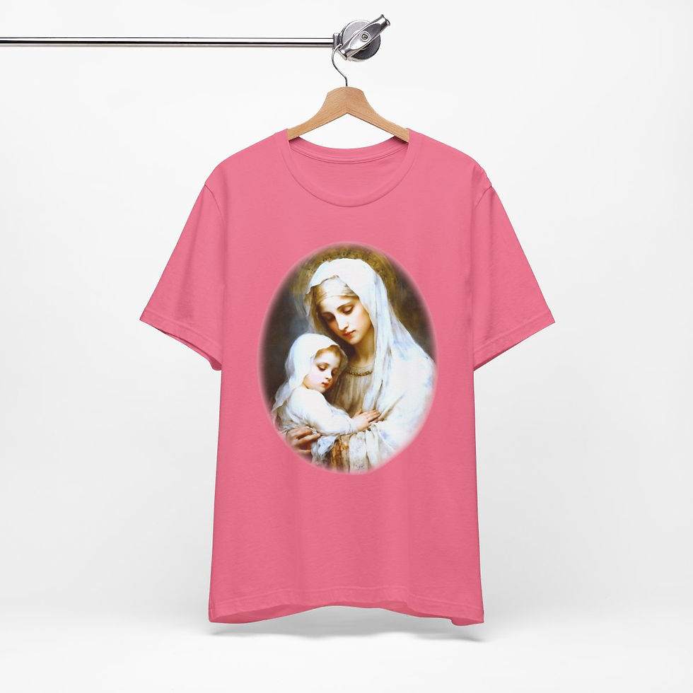 Thumbnail: Virgin Mary T-Shirt Madonna and Child Religious Faith Art Tee Catholic Gifts