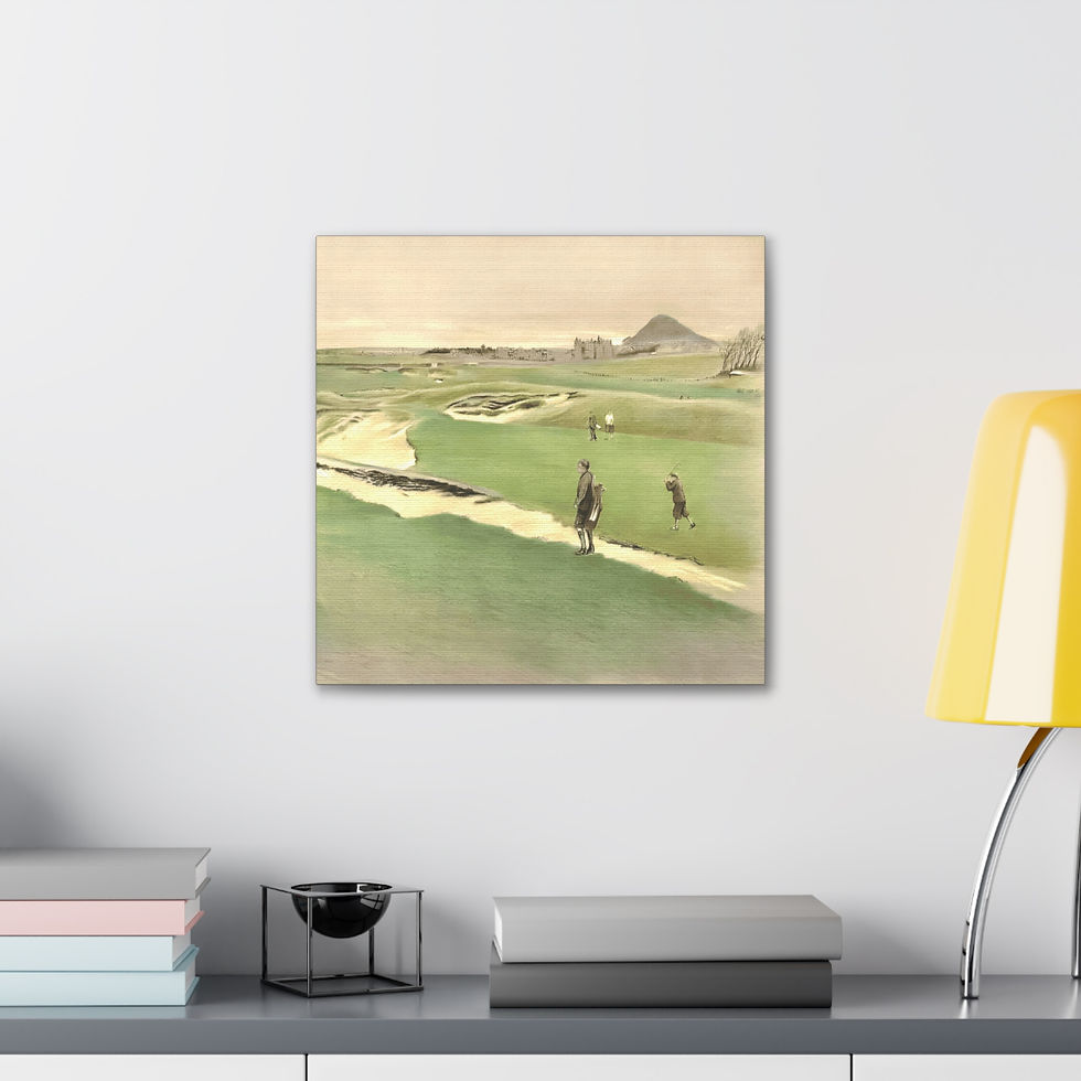 Thumbnail: Vintage Golf Art Canvas Antique Golfers Men Golfing Wall Decor Golf Lover Print