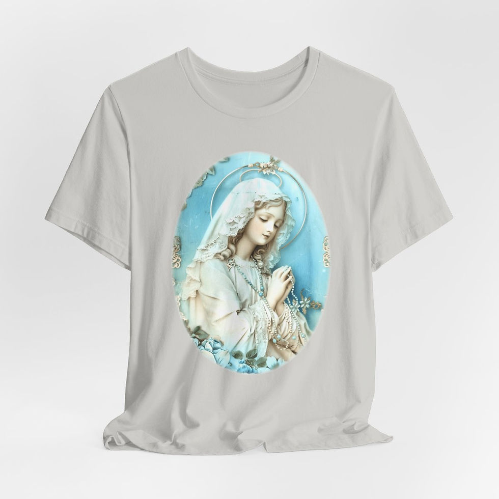 Thumbnail: Shabby Virgin Mary T-Shirt Religious Wearable Art Tee Artistic Catholic Gifts