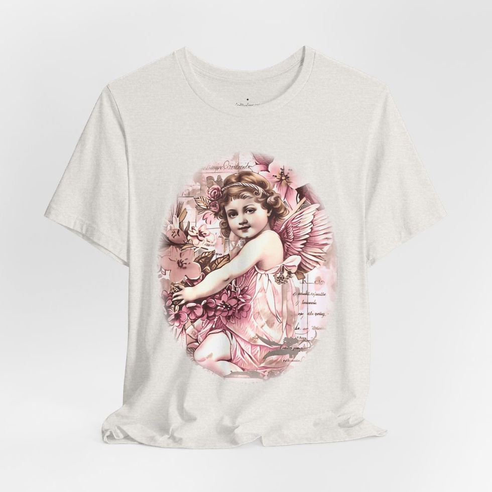 Thumbnail: Pink Shabby French T-Shirt Vintage Cherub Angel Apparel Chic Artistic Gifts