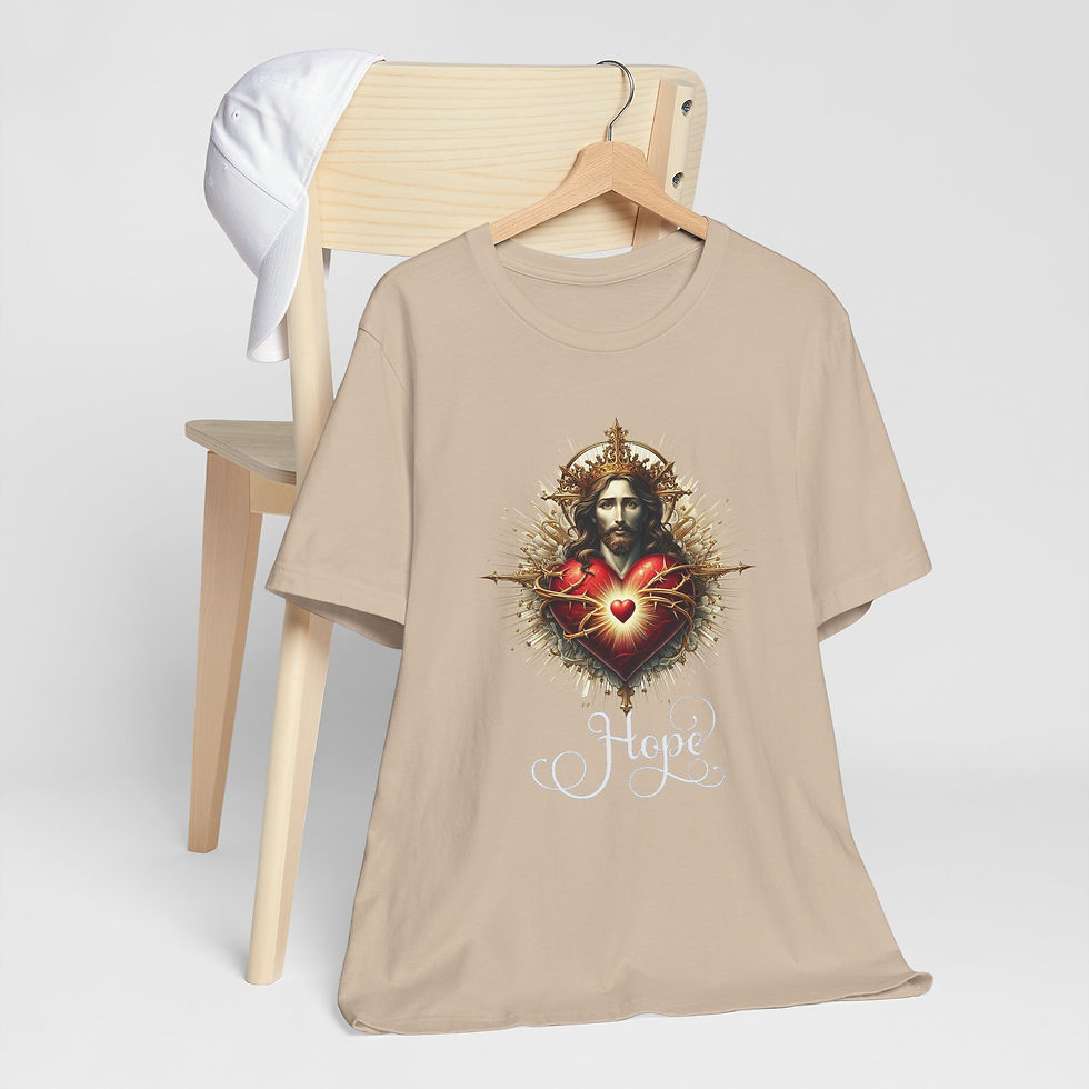 Thumbnail: Artistic T-Shirt Sacred Heart Jesus Christ Religious Hope Tee Catholic Faith