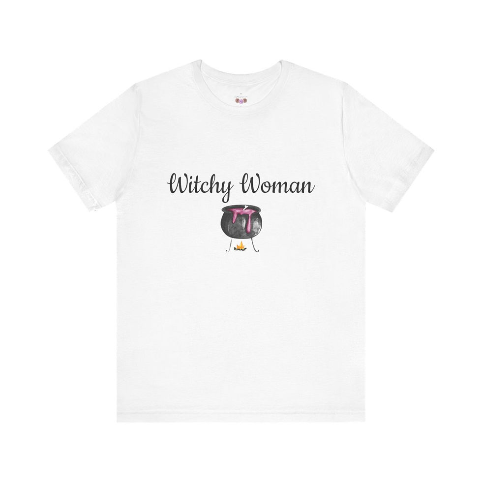 Thumbnail: Artistic T-Shirt Witchy Woman Cauldron Halloween Art Tee Trendy Apparel Fun Gift