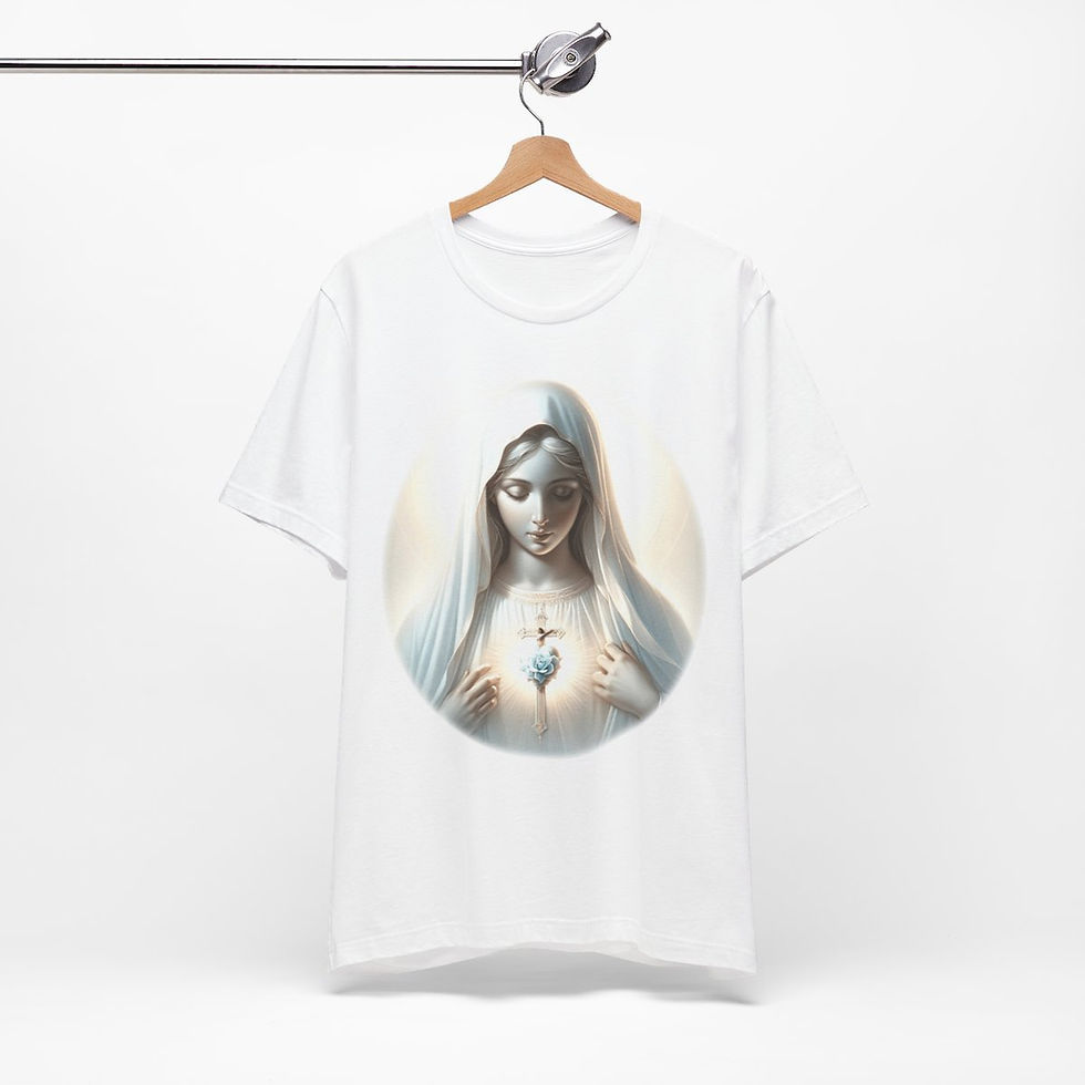 Thumbnail: Virgin Mary T-Shirt Immaculate Heart Ave Maria Art Tee Catholic Faith Gift
