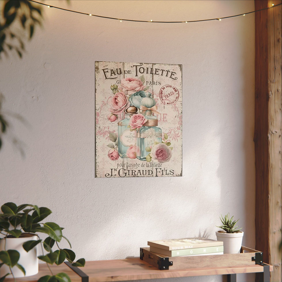 Thumbnail: Shabby Perfume Art French Country Cottage Giclee Print Bed & Bath wall decor