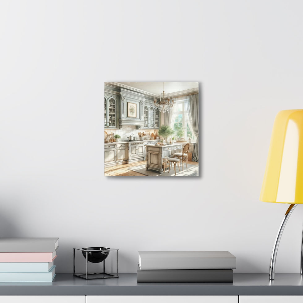 Thumbnail: Shabby French Country Kitchen Canvas Art Farmhouse Cottage Kitchen Pastel Print