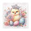 Miniatura: Shabby Chic Canvas Art Jeweled Chick with Crown Pastel Easter Spring Glam Decor