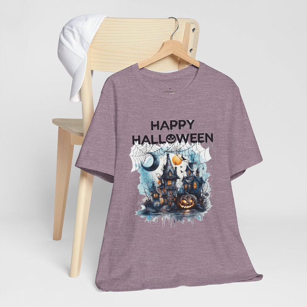 Thumbnail: Halloween T-Shirt Spooky Haunted House Art Fall Apparel Trendy Gift