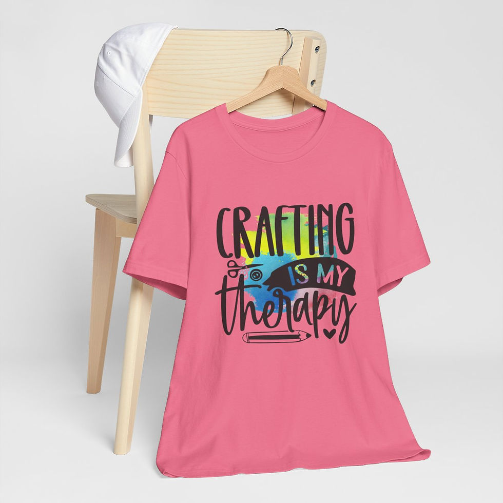 Thumbnail: Crafter T-Shirt Crafting is My Therapy Expressive Apparel Thoughtful Gifts