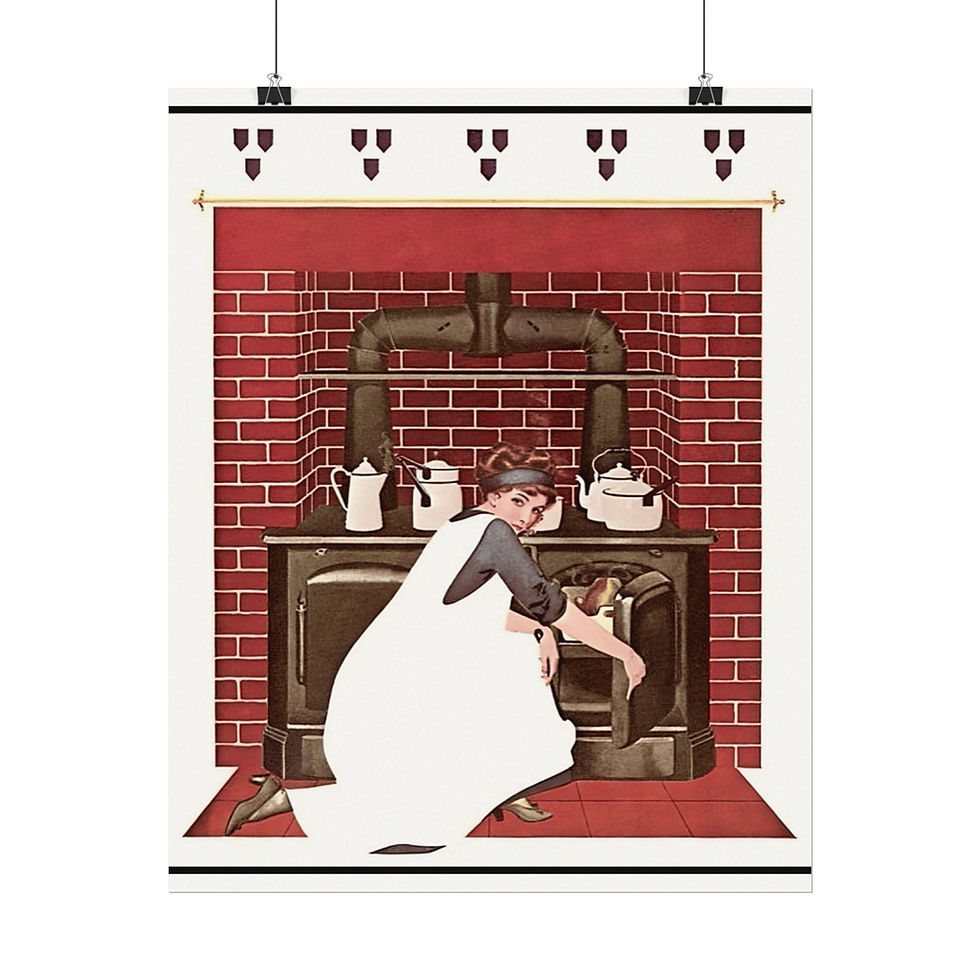 Thumbnail: Watercolor Print Vintage Coles Phillips Woman Making Dinner Kitchen Wall Decor