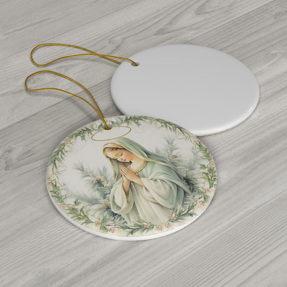 Thumbnail: Shabby Virgin Mary Ornament Chic Cottage Pastel Christmas Decor Catholic Gifts