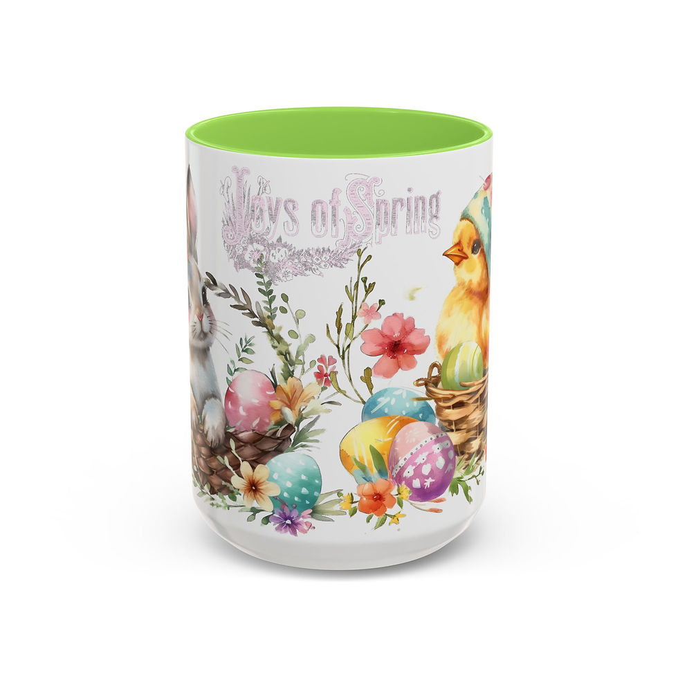 Thumbnail: Artistic Coffee Mug Joys of Spring Baby Chick Easter Eggs Bunny Thoughtful Gift