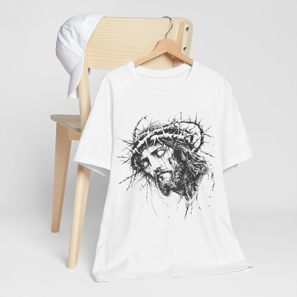 Thumbnail: Christian Faith T-Shirt Jesus Crown of Thorns Art Tee Catholic Religious Gift