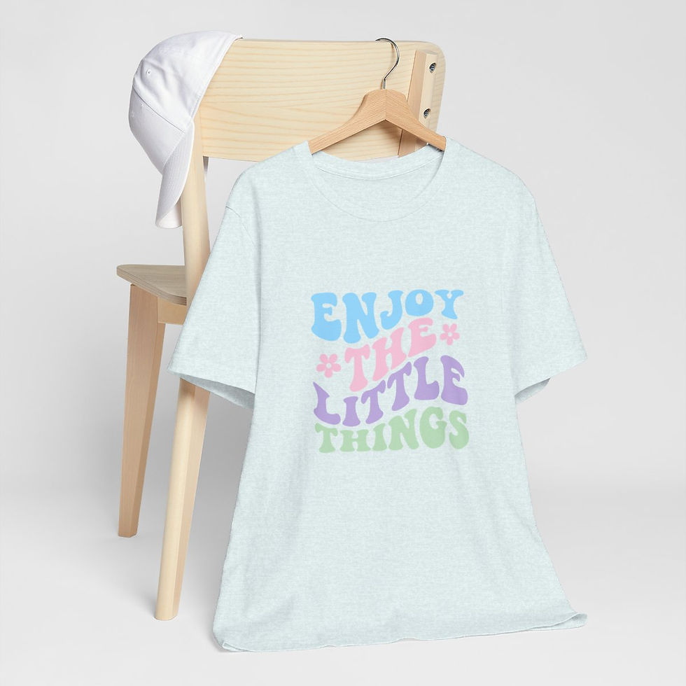 Thumbnail: Retro T-Shirt Enjoy the Little Things Pastel Motivational Tee Inspirational gift