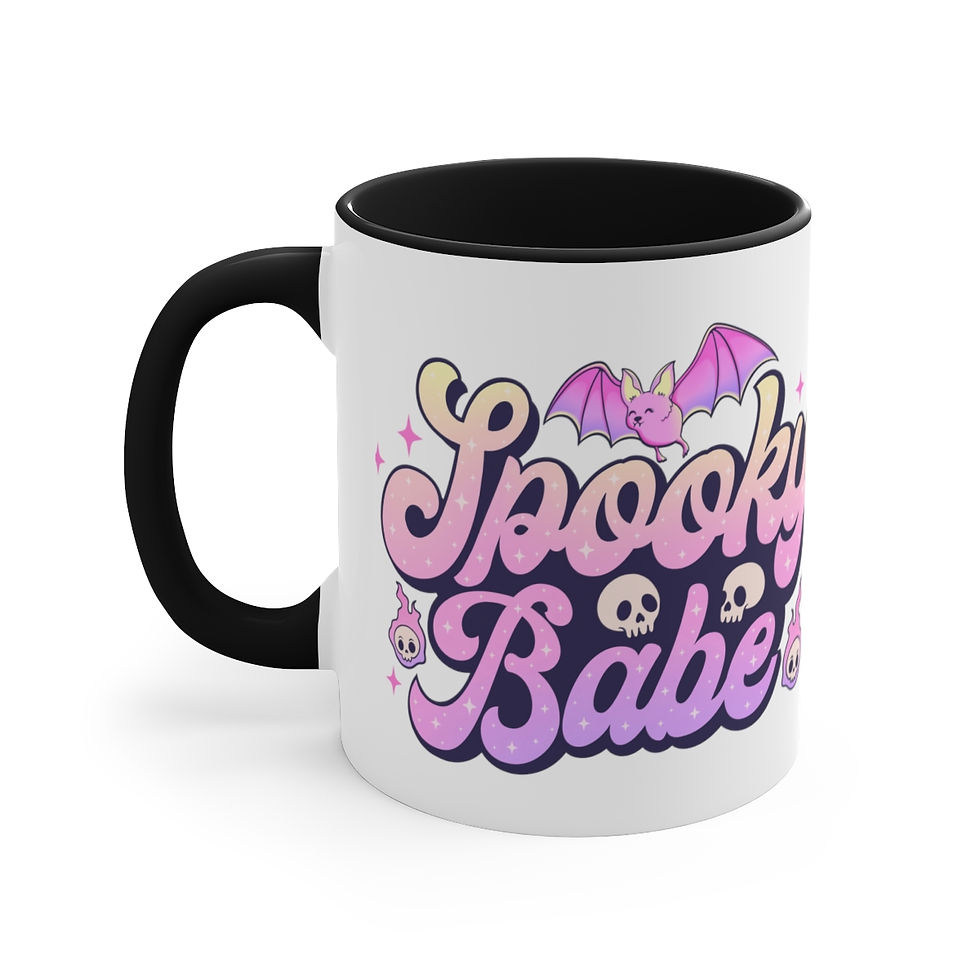Thumbnail: Artistic Coffee Mug Spooky Babe Pink Bats mug Thoughtful gifts
