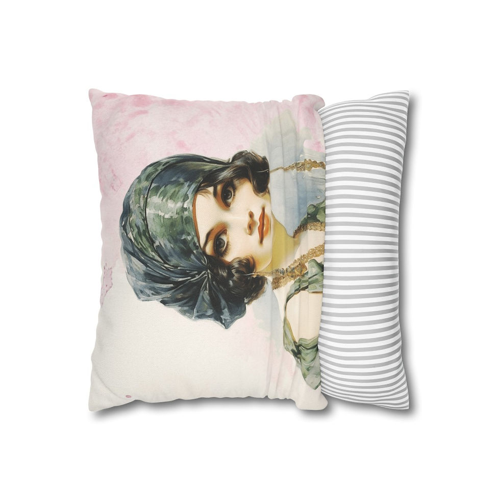 Thumbnail: Art Deco Glam Throw Pillow Cover Retro Woman Flapper Artistic Statement Decor