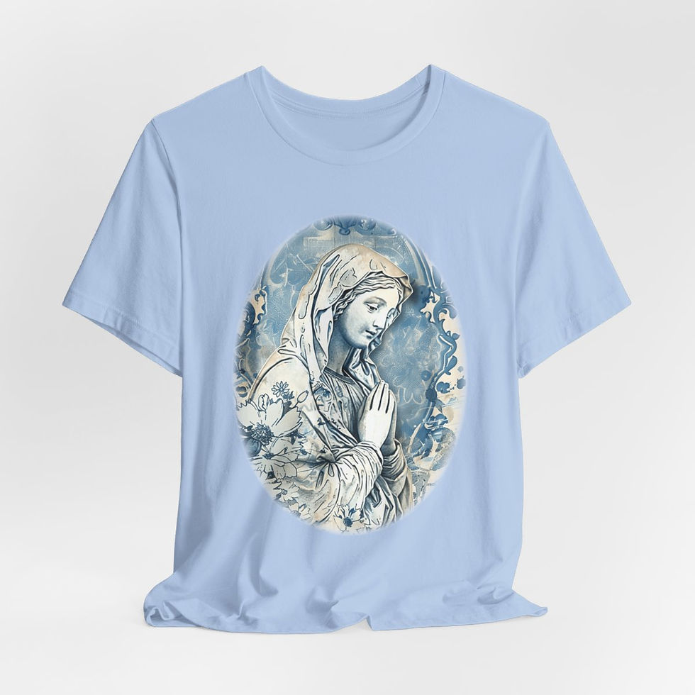 Thumbnail: Shabby Virgin Mary T-Shirt Religious Wearable Art Tee Artistic Catholic Gifts