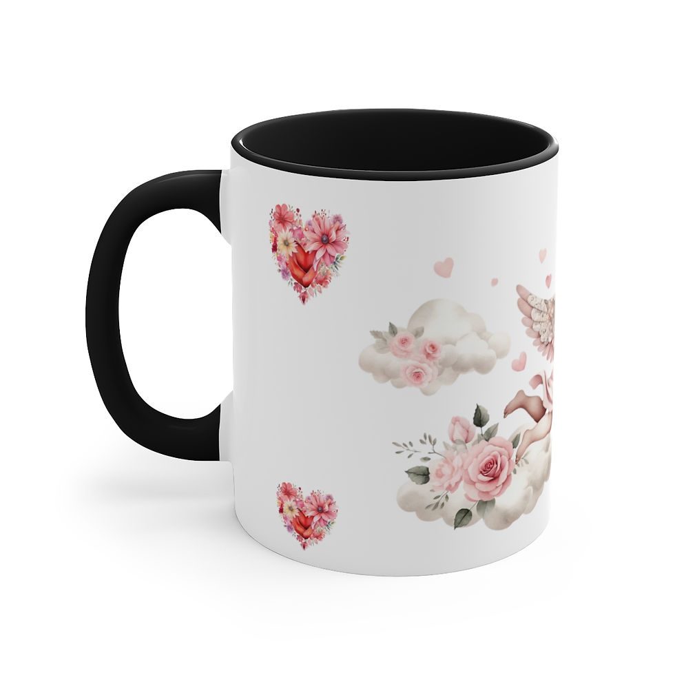 Thumbnail: Pink Cherub Cupid Coffee Mug Gifts of Love mug Thoughtful gifts Valentine's Day