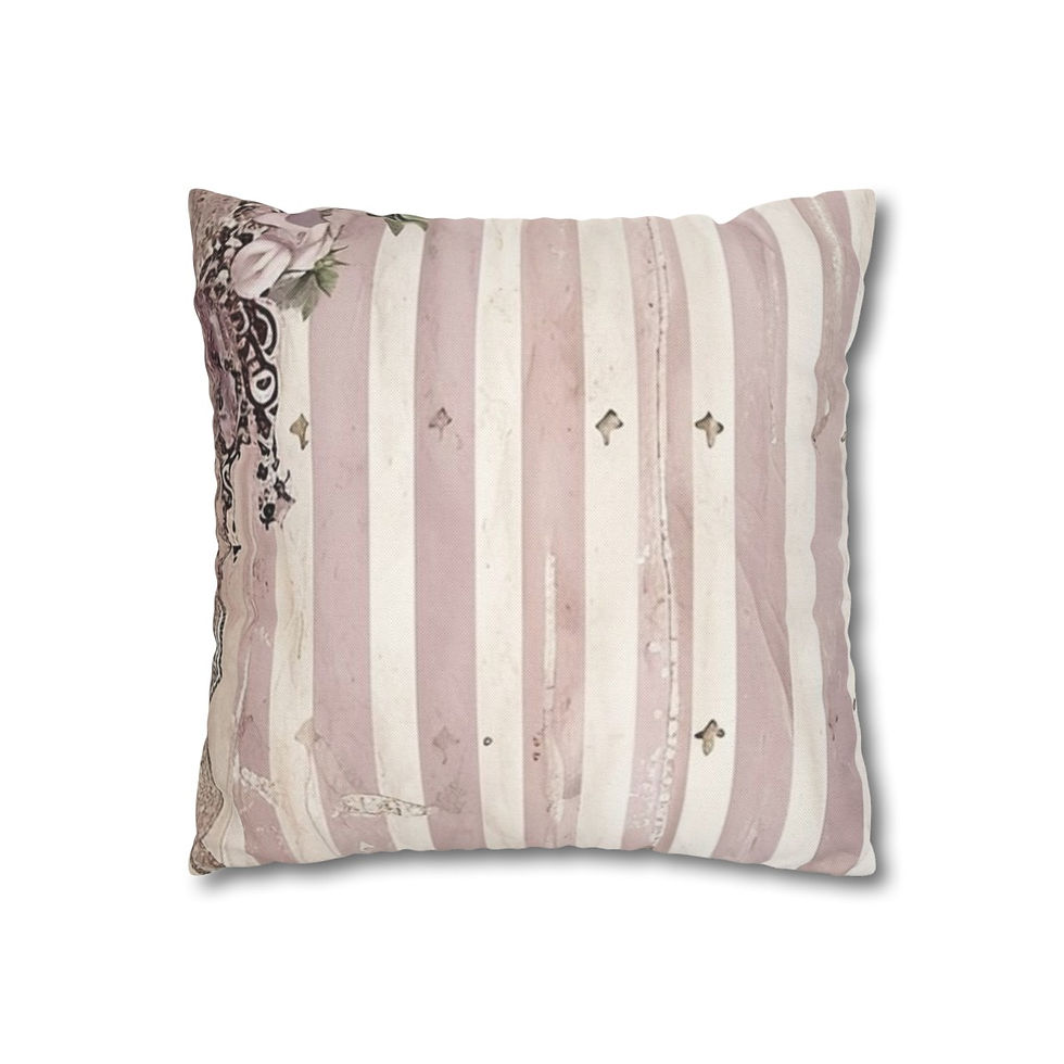 Thumbnail: Shabby Virgin Mary Throw Pillow cover Pink Lavender Roses Art Throw Pillow Decor