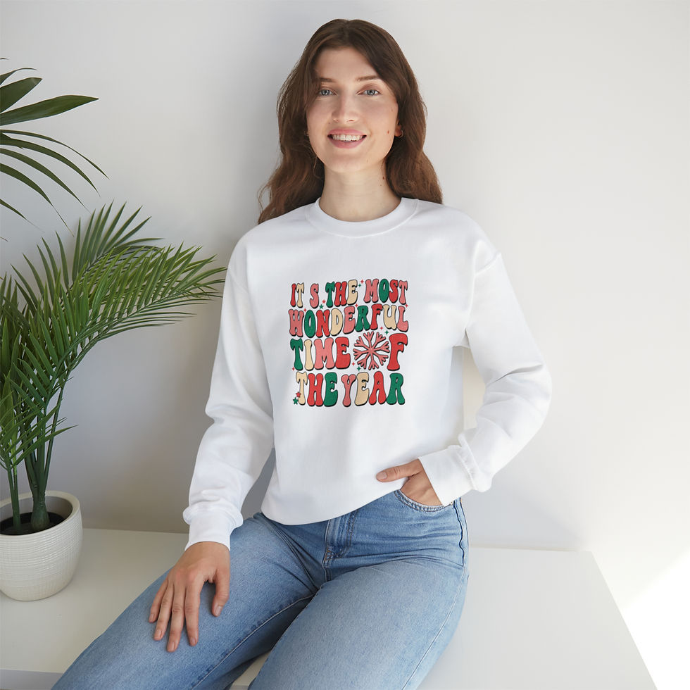 Thumbnail: Retro Christmas Sweatshirt Most Wonderful Time Vintage style Holiday Apparel
