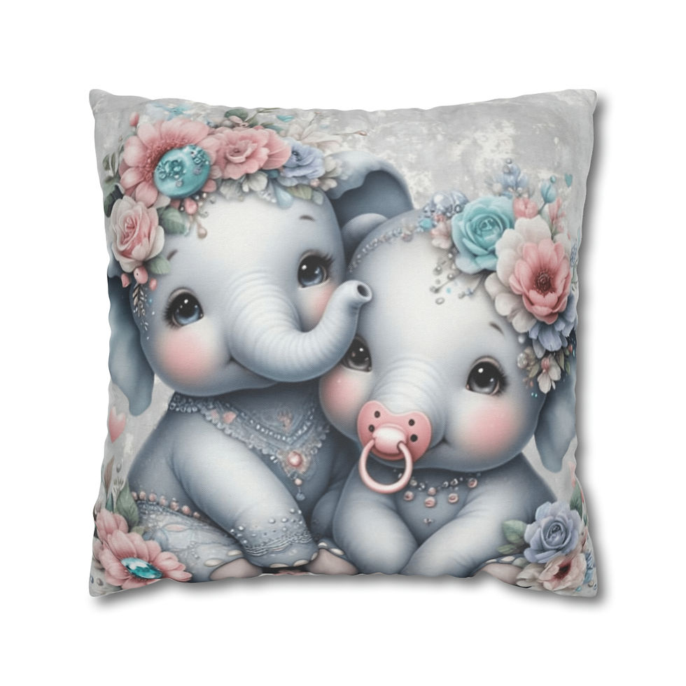 Thumbnail: Artistic Throw Pillow Cover Elephant Girls room Nursery Décor Boho Baby Decor