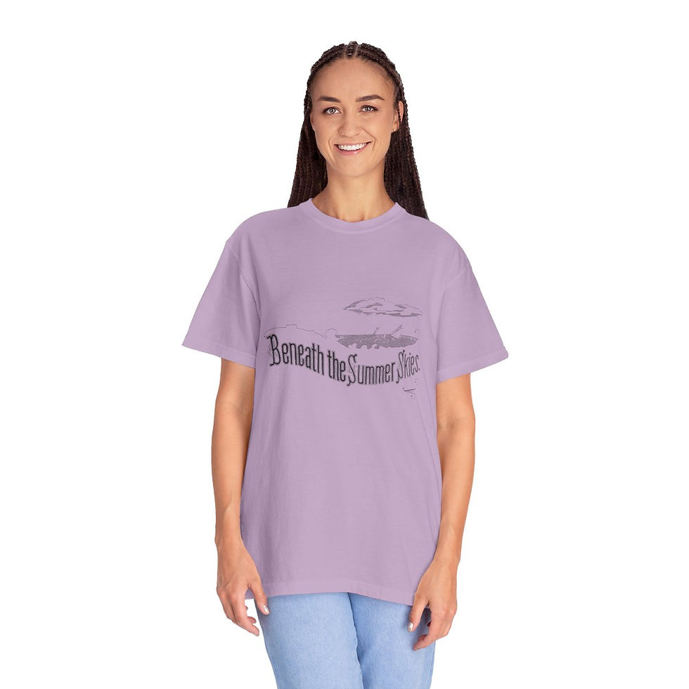 Thumbnail: Artistic T-shirt Beneath the Summer Skies Pre-shrunk Soft washed 100% cotton tee