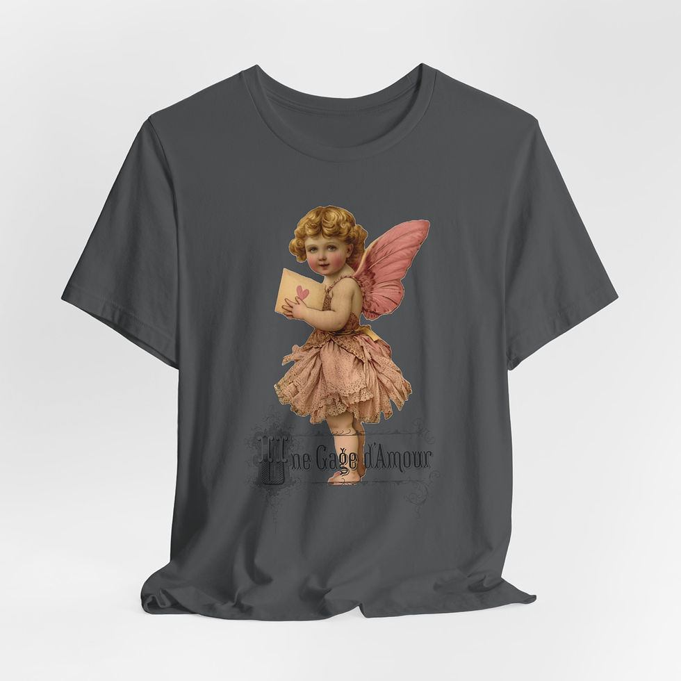 Thumbnail: Shabby French Cherub T-Shirt Cupid Pledge of Love Artistic Romantic Gift