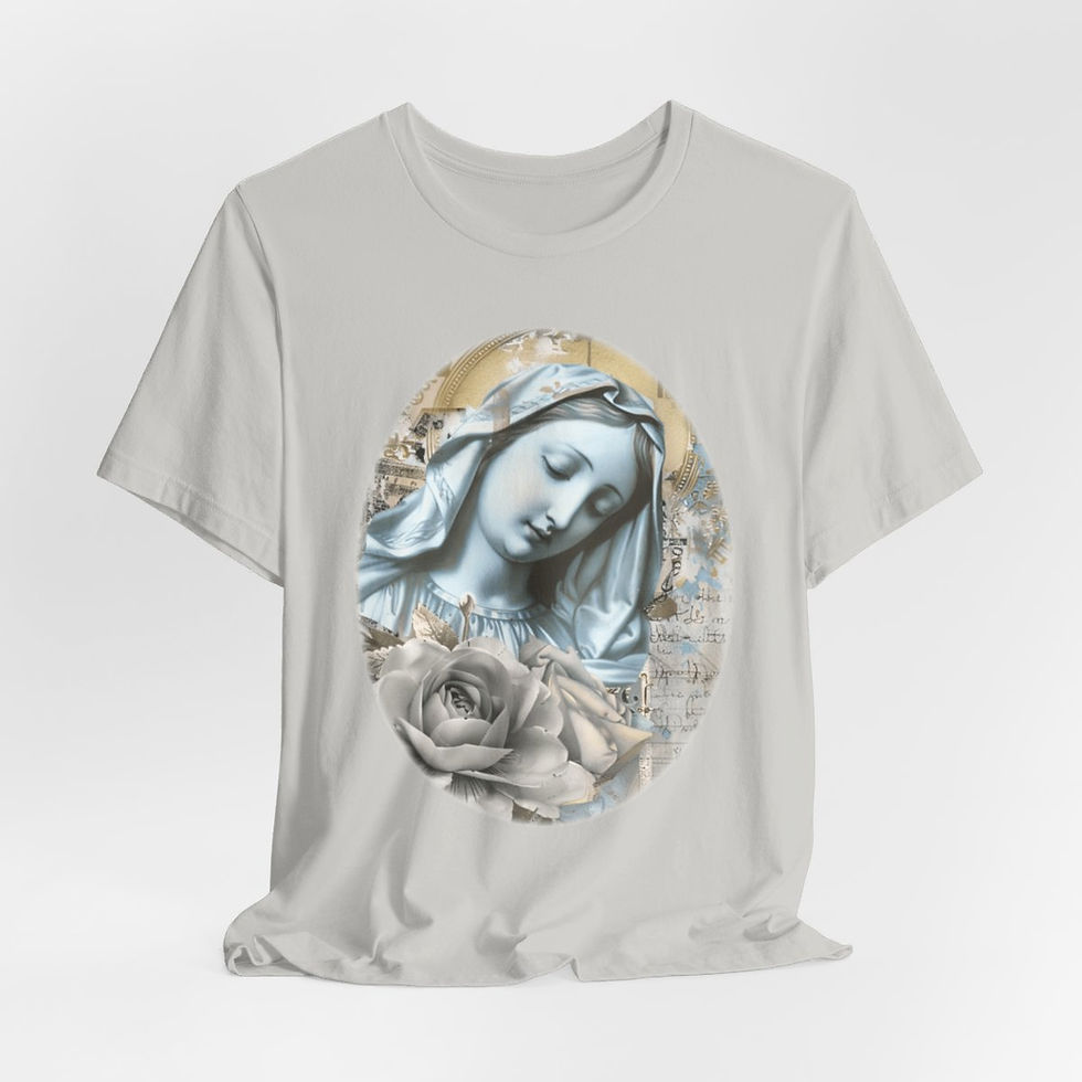 Thumbnail: Shabby Virgin Mary T-Shirt Religious Wearable Art Tee Artistic Catholic Gifts