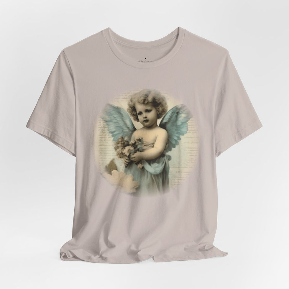 Thumbnail: Pastel French Shabby T-Shirt Vintage Cherub Angel Apparel Chic Artistic Gifts