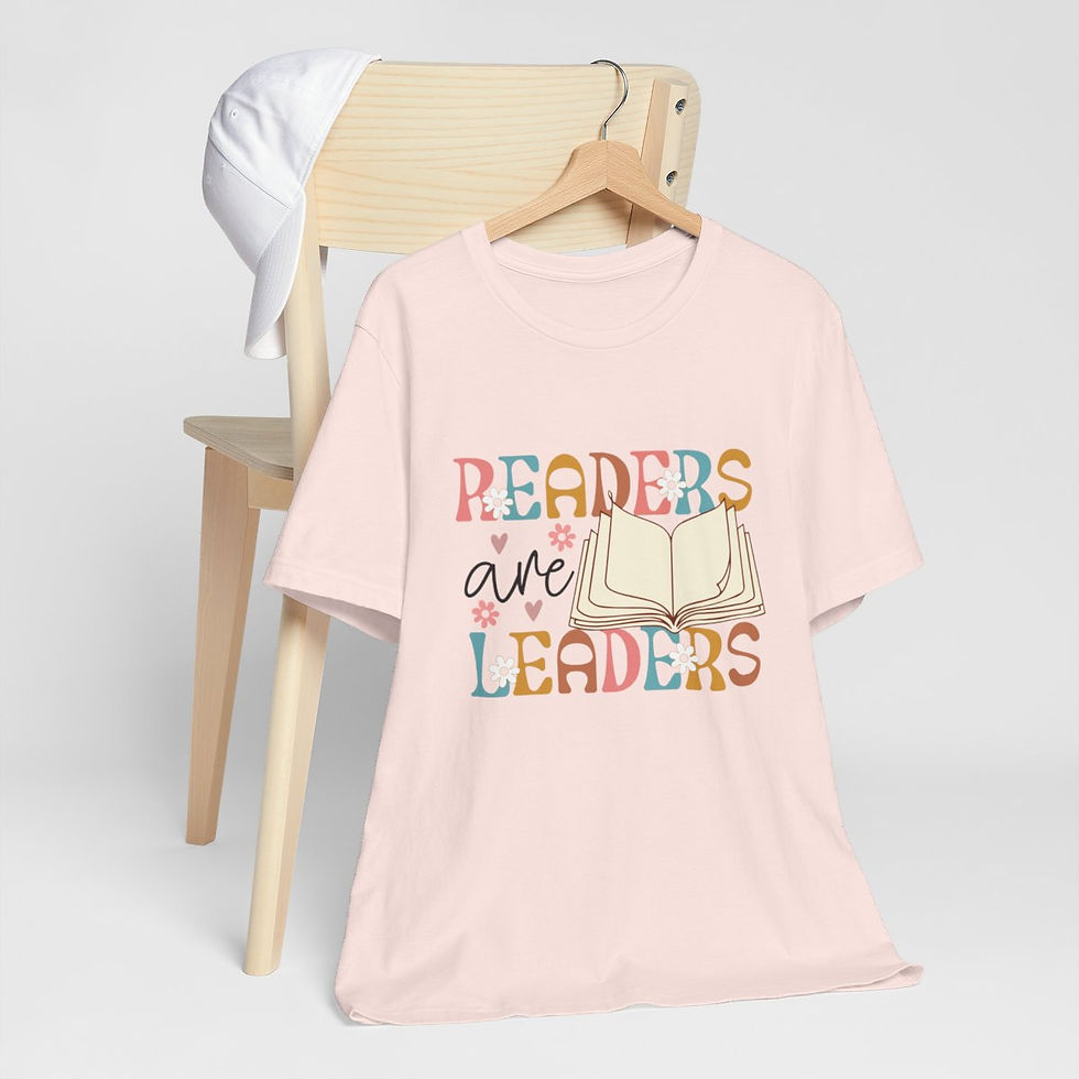 Thumbnail: Reading Theme T-Shirt Readers are Leaders Expressive Apparel Thoughtful Gifts
