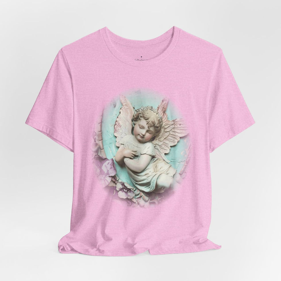 Thumbnail: Pastel French Shabby T-Shirt Vintage Cherub Angel Apparel Chic Artistic Gifts